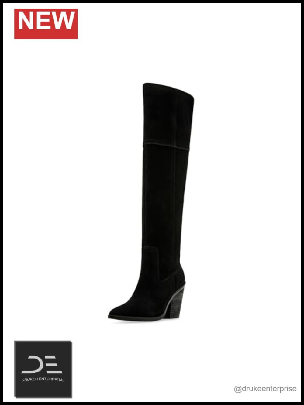 Waterproof Knee High Suede Block Heel Winter Boots